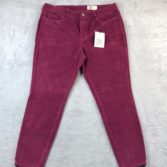 Cosmic Blue Love Women's Rasberry Corduroy Pants Size 32 P New - Picture 1 of 12